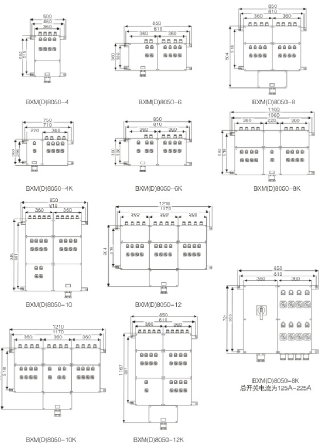 安徽茄子视频懂你更多防爆电气有限公司BXM8050防爆防腐配电箱技术参数
